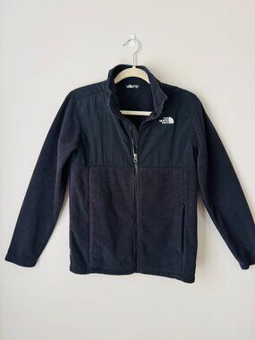 The North Face Denali Youth Large Unisex Black Fleece Full Zip Jacket 4001309099